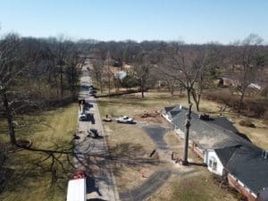 Aerial view of st louis tree removal